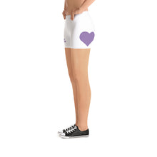 Load image into Gallery viewer, "Queen of Harts" Women Shorts (Purple/White)