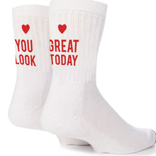 Load image into Gallery viewer, "You Look Great Today" Print Socks