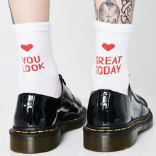 Load image into Gallery viewer, "You Look Great Today" Print Socks